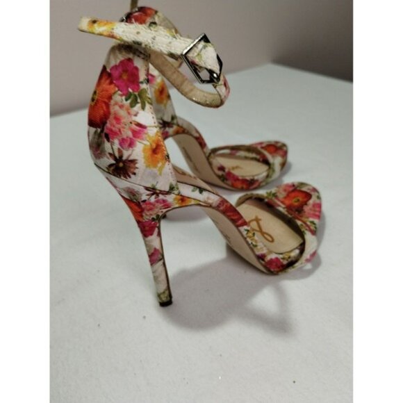 Sam Edelman Eleanor Floral Print Ankle Strap Heels Size 7 Women's Shoes - Picture 4 of 13
